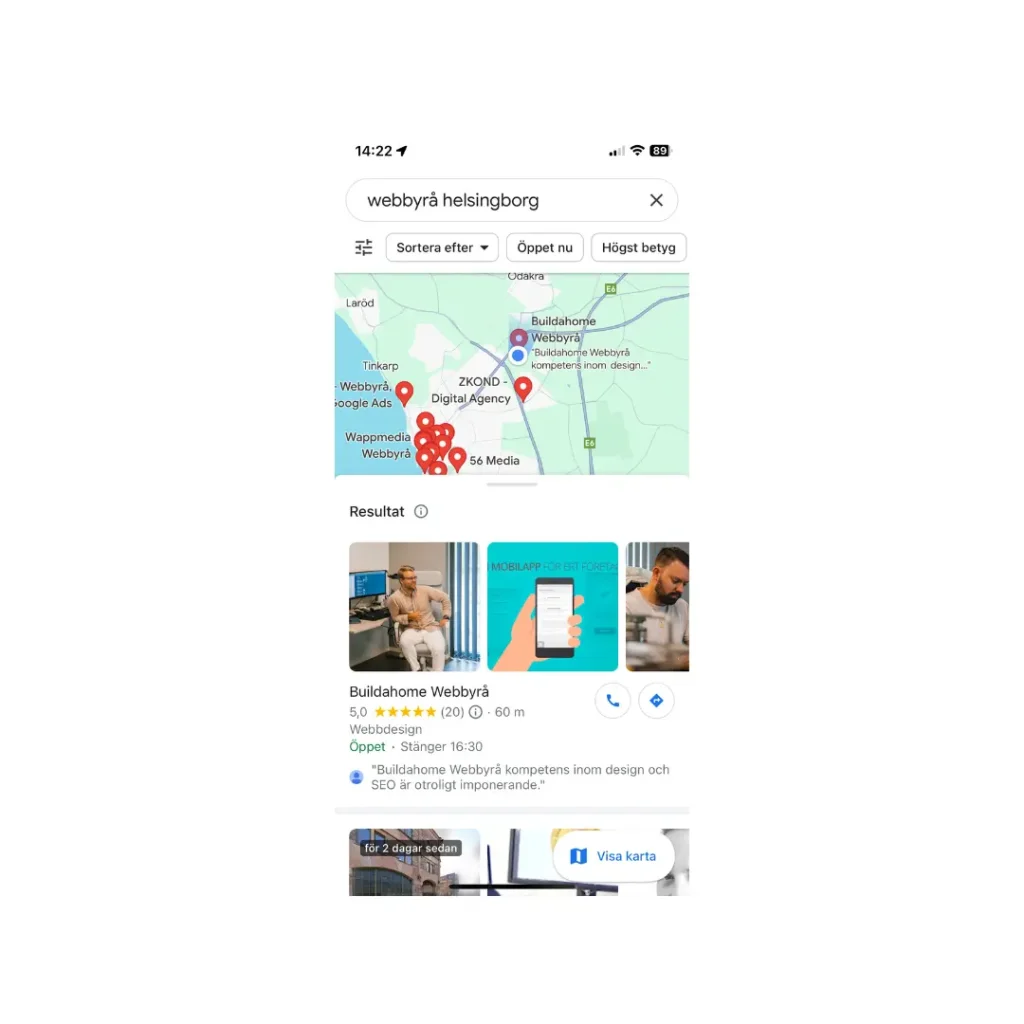 Buildahomes Google MyBusiness på Google Maps